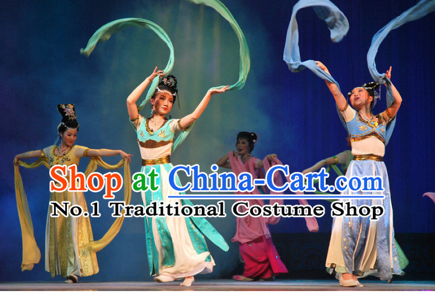 Chinese Classical Fairy Beijing Opera Silk Ribbon Dance Costumes