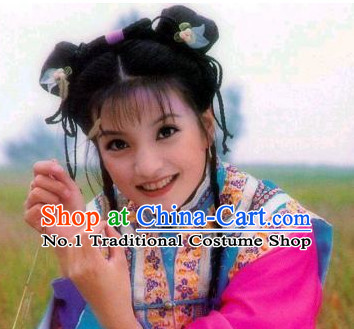 Chinese Xiao Yan Zi Zhao Wei Black Long Wigs