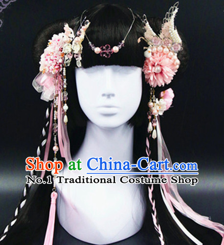 Chinese Traditional Handmade Princess Flower Hair Accessories Set