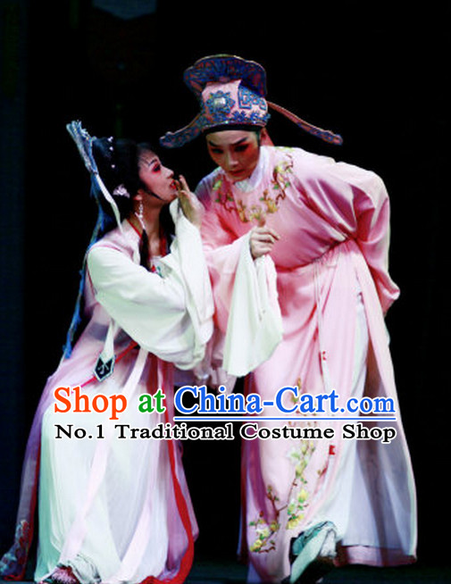 Asian Chinese Traditional Dress Theatrical Costumes Ancient Chinese Clothing Young Scholar Costumes and Hat Complete Set for Men or Women