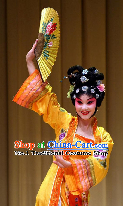 Traditional Chinese Handmade Opera Hair Accessories and Black Wigs