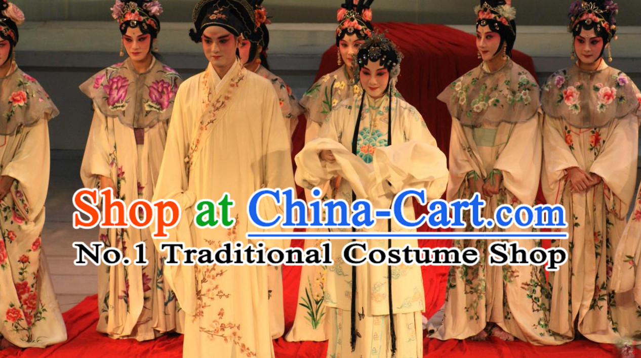 Traditional Chinese Peking Opera Husband and Wife Costumes 2 Sets