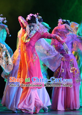 Chinese Classical Dancewear and Hair Accessories Complete Set