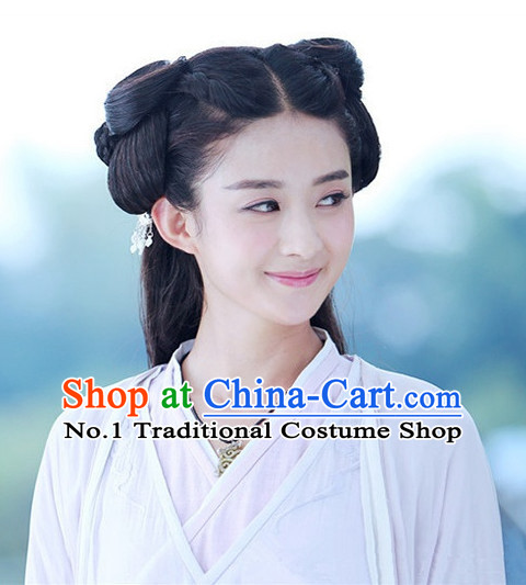 Traditional Chinese Girls Fairy Long Black Wigs