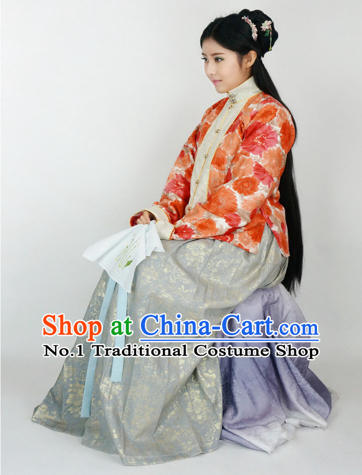 Ancient Chinese Oriental Clothing Complete Set for Ladies