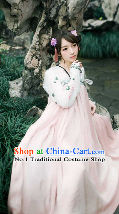 Chinese Ancient Beauty Clothes and Hair Accessories Complete Set