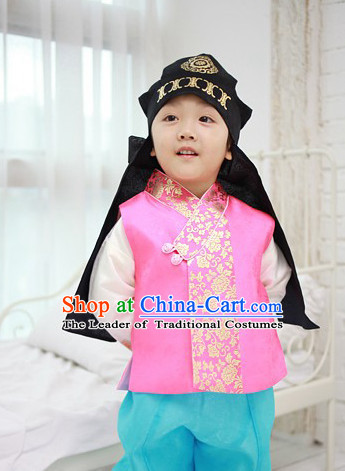Korean Han Bok Clothes and Hat Complete Set for Boys