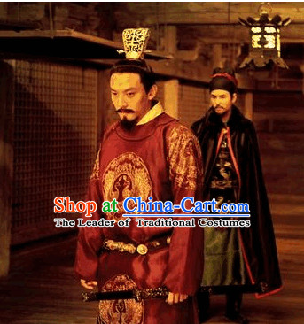 Ancient Emperor Hat and Dragon Robe Complete Set for Men