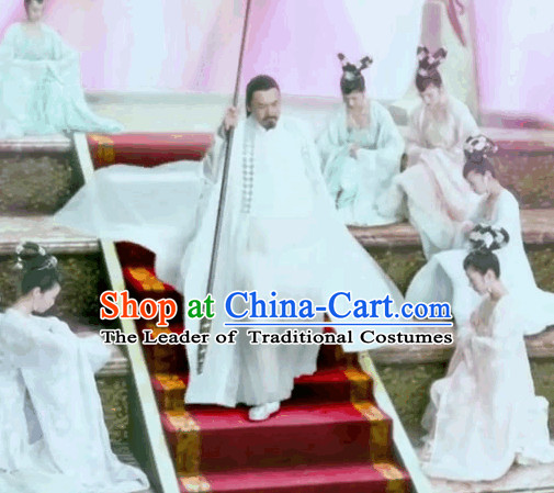 Chinese White Fairytale Jade Emperor Yu Huang Da Di Costume Complete Set