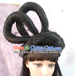 Chinese Ancient Fairy Black Wigs Tang Dynasty Lady Hair extensions Wigs Fascinators Toupee Long Wigs Hair Pieces Halloween Wigs