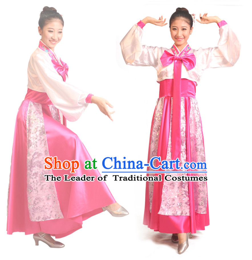 Chinese Teenagers Korean Dance Costume and Hair Decorations for Competition