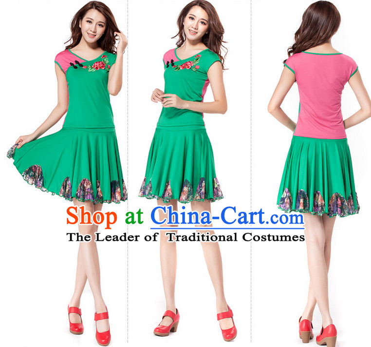 Green Chinese Style Parade Dance Costume Ideas Dancewear Supply Dance Wear Dance Clothes Suit