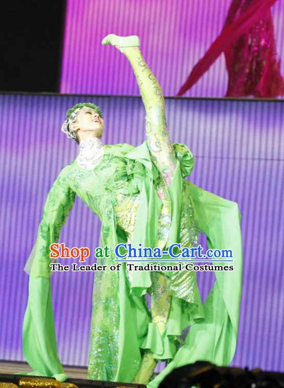 Chinese Green Dance Costumes Dancewear Asian Dance Wear