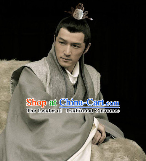 Silver Ancient Chinese Mei Chang Su Wise Men Handmade Jade Headwear Head Pieces Coronet Crown