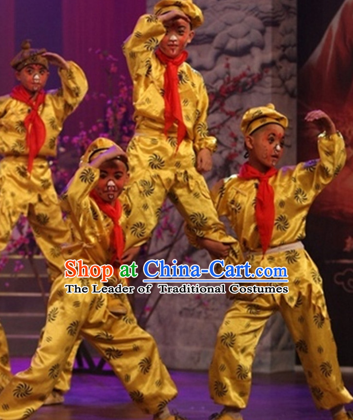 Chinese Lunar Monkey Year Sun Wukong Monkey King Stage Performance Costumes Complete Set for Kids or Adults