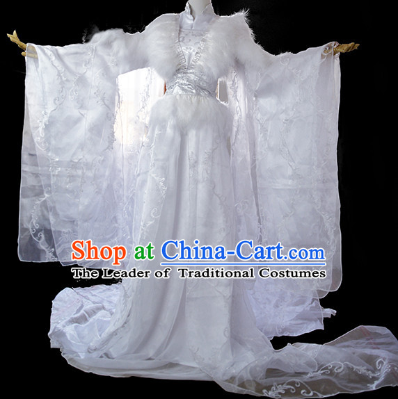 White Traditional Chinese Classical White Princess Clothing Complete Set