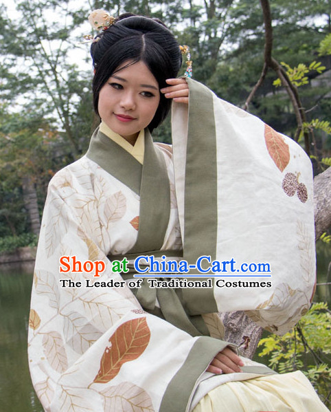 Ancient Chinese Han Dynasty Clothing and Hair Accessories Complete Set for Women