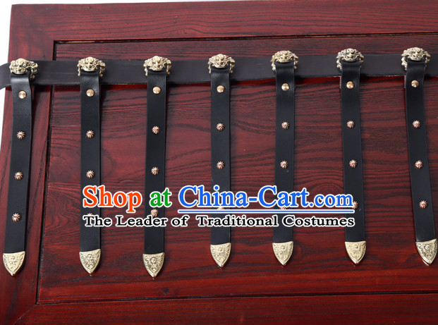 Chinese Ancient Handmade Jade Leather Hanfu Belt