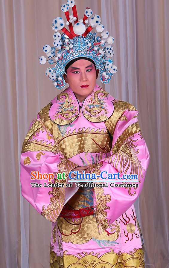 Embroidered Chinese Classic Peking Opera Long Mang Dragon Robe Costume Beijing Opera Costumes Complete Set for Adults Kids Men Boys