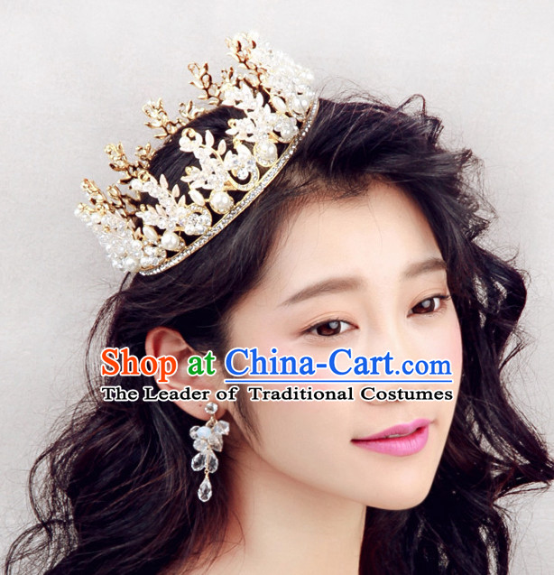 Romantic Bridal Princess Royal Crown Hair Accessories Hair Jewelry