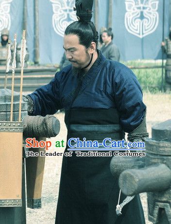 Ancient Chinese Three Kingdoms Cao Cao Costumes Garment Clothing and Coronet Complete Set for Men