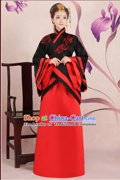 Ancient Chinese Palace Empress Costumes Complete Set, Han Dynasty Ancient Palace Wedding Princess Clothing, Hanfu Dress Suits For Women