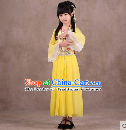 Ancient Chinese Palace Costumes Complete Set, Traditional Han Dynasty Ancient Palace Children Clothing, Cosplay Hanfu Fairy Princess Dress Suits for Kids