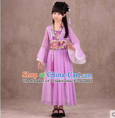 Ancient Chinese Palace Costumes Complete Set, Traditional Han Dynasty Ancient Palace Children Clothing, Cosplay Hanfu Fairy Princess Dress Suits for Kids