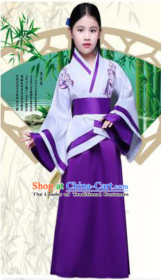 Ancient Chinese Palace Costumes Complete Set, Traditional Han Dynasty Ancient Palace Curving Children Clothing, Cosplay Hanfu Fairy Princess Dress Suits for Kids