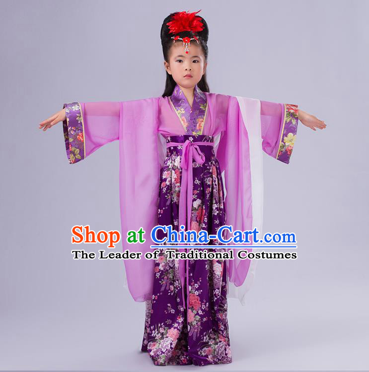 Ancient Chinese Palace Costumes Complete Set, Traditional Han Dynasty Ancient Palace Ru Skirt, Children Clothing, Cosplay Tang Dynasty Fairy Princess Dress Suits for Kids