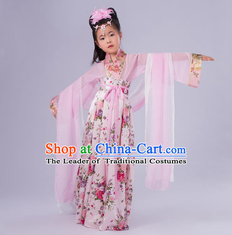 Ancient Chinese Palace Costumes Complete Set, Traditional Han Dynasty Ancient Palace Ru Skirt, Children Clothing, Cosplay Tang Dynasty Fairy Princess Dress Suits for Kids