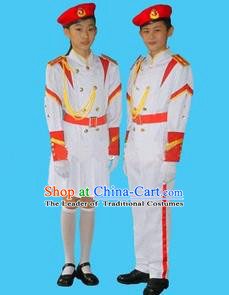 Traditional Modern Military Costume, Children Opening Flag Raiser Ceremony Costume, Modern Military Band Clothing for Students