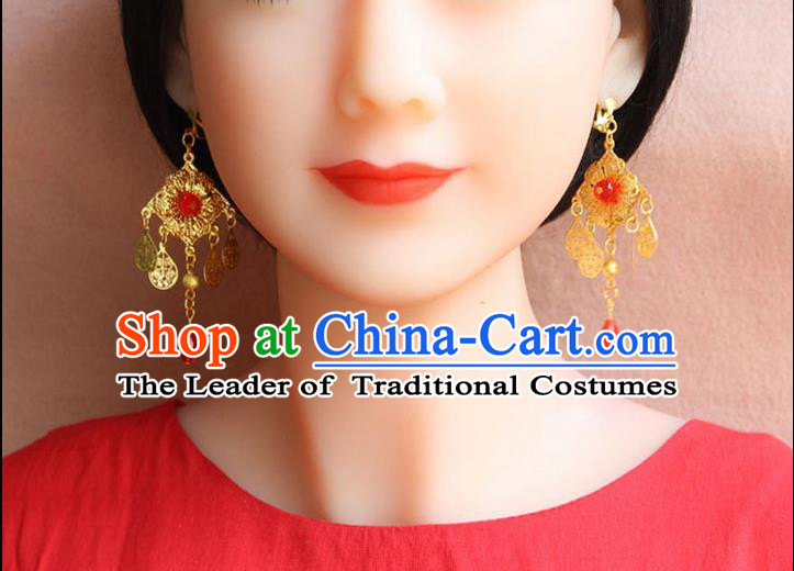 Ancient Chinese Style Imperial Palace Empress, Queen Wedding Earrings For Women