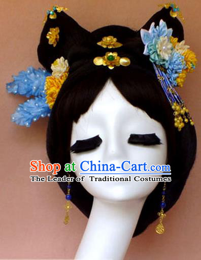 Chinese Ancient Style Hair Jewelry, Tang Dynasty Accessories, Princess Hairpins, Headwear, Headdress, Hair Fascinators for Women