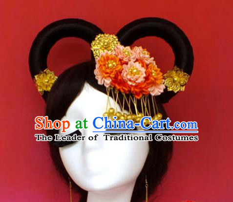 Chinese Ancient Style Hair Jewelry Accessories, Xiuhe Suit Tang Dynasty Hairpins, Headwear, Headdress, Hair Fascinators for Women