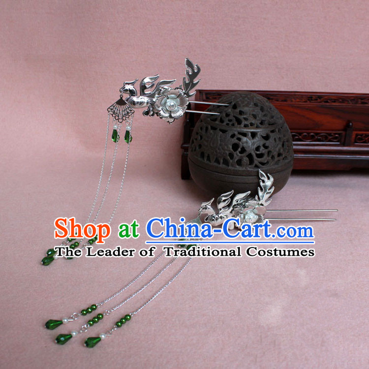 Chinese Ancient Style Hair Jewelry Accessories, Hairpins, Han Dynasty Princess Hanfu Xiuhe Suit Wedding Bride Phoenix Coronet, Hair Accessories for Women