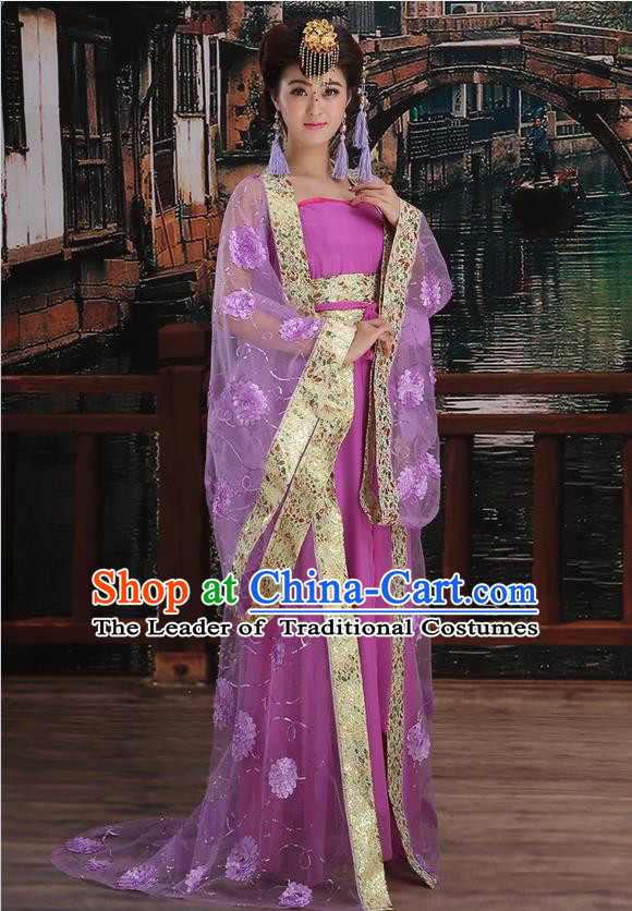 Ancient Chinese Palace Empress Costumes Complete Set, Tang Dynasty Ancient Palace Princess Wedding Dress Suits For Women