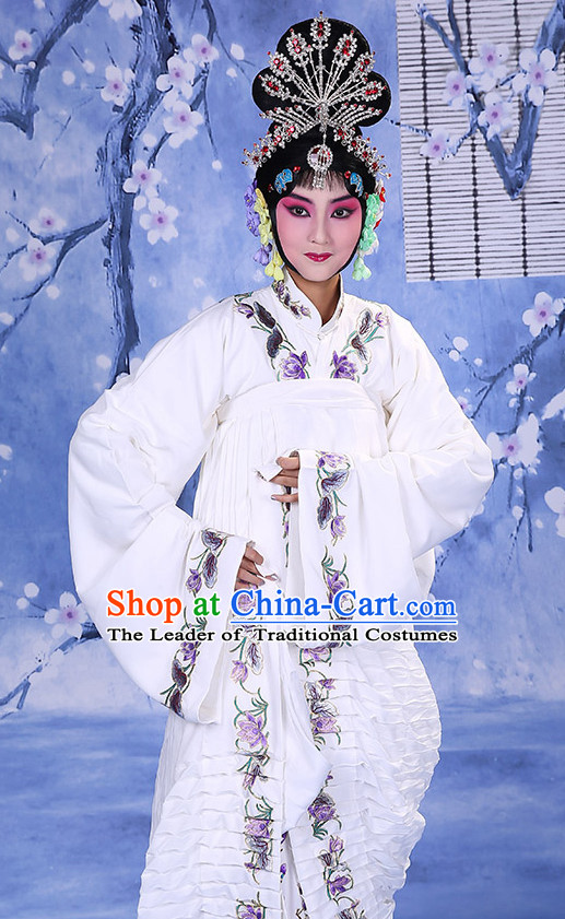 Top Traditional Chinese Beijing Opera Embroidered Hua Dan Long Robe Water Sleeves Costumes