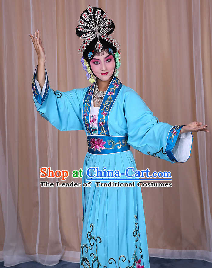 Top Traditional Chinese Beijing Opera Embroidered Hua Dan Long Robe Water Sleeves Costumes