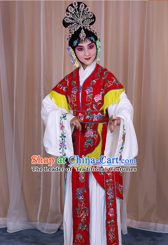 Top Traditional Chinese Beijing Opera Embroidered Hua Dan Long Robe Water Sleeves Costumes