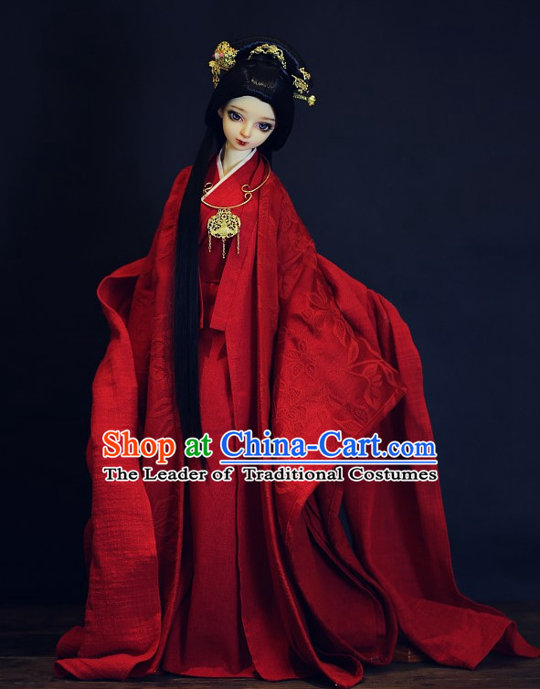 Ancient Chinese Princess Wedding Dress Hanfu Garment BJD Costumes for Men Boys Adults Kids