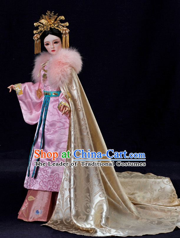 Ancient Chinese Female Princess Queen Empress Black Wigs and Hair Accessories Set