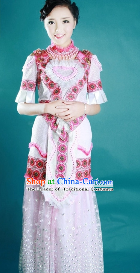 Chinese Traditional Miao Minority Princess Queen Empress Clothes Complete Set for Women