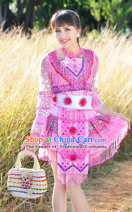 Chinese Traditional Miao Minority Princess Queen Empress Clothes and Hat Complete Set for Women