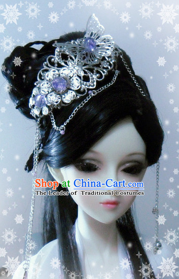 Ancient Chinese Style Black Hair Wigs and Accessories for Women Girls Adults Kids