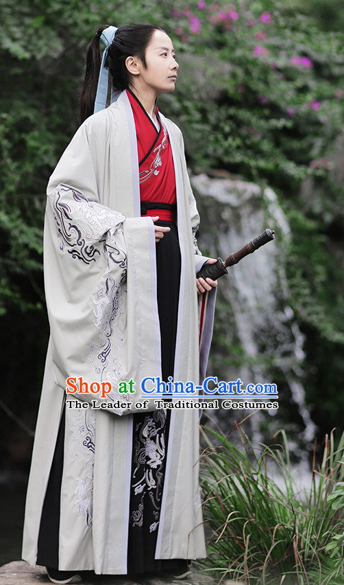 Ancient Chinese Han Dynasty Prince Hanfu Garment Outfit Complete Set for Men