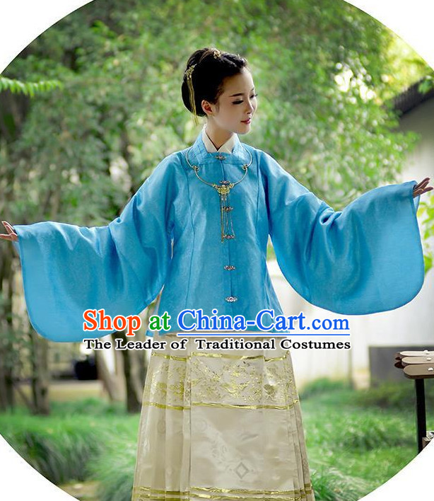 Ancient Chinese Ming Dynasty Princess Empress Queen Embroidered Clothing and Headpieces Complete Set for Women or Girls