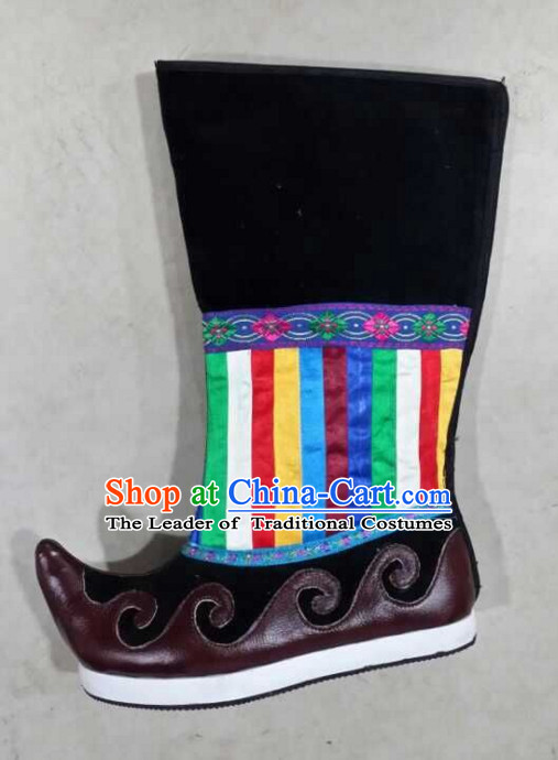 Ancient Chinese Film Handmade Boots for Men Boys Adults Children