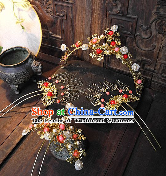 Ancient Chinese Empress Princess Queen Hair Style Accessories Hair Sticks Clips Hair Pin Hair Pieces Combs Ancient Chinese Chopsticks Asian Wedding Bridal Hair Ornaments