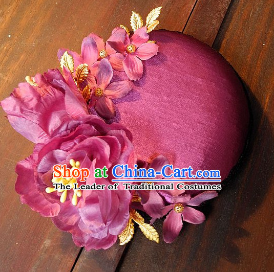 Top Imperial Royal Handmade Flower Decoration Hat for Ladies